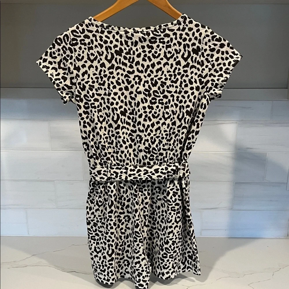 Crewcuts NEW Girls' Leopard Print Short Sleeve Romper in Black and Cream